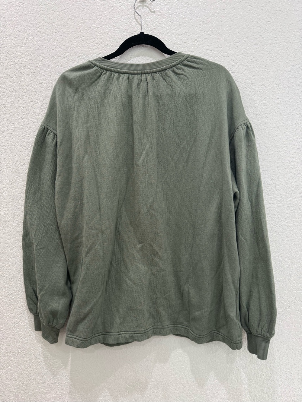 Aerie Real Good Olive Terry Easy Street Pullover Sweatshirt Boho Womens Small NW - Picture 9 of 9